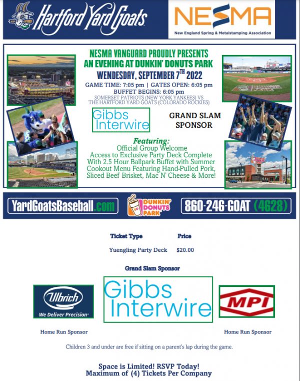 Yard Goats Game Nesma New England Spring & Metalstamping Association